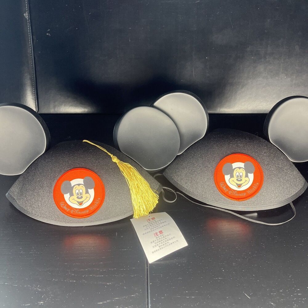 Walt Disney World Disney Parks Classic Mickey Mouse Black Ear Hats Souvenir Lot